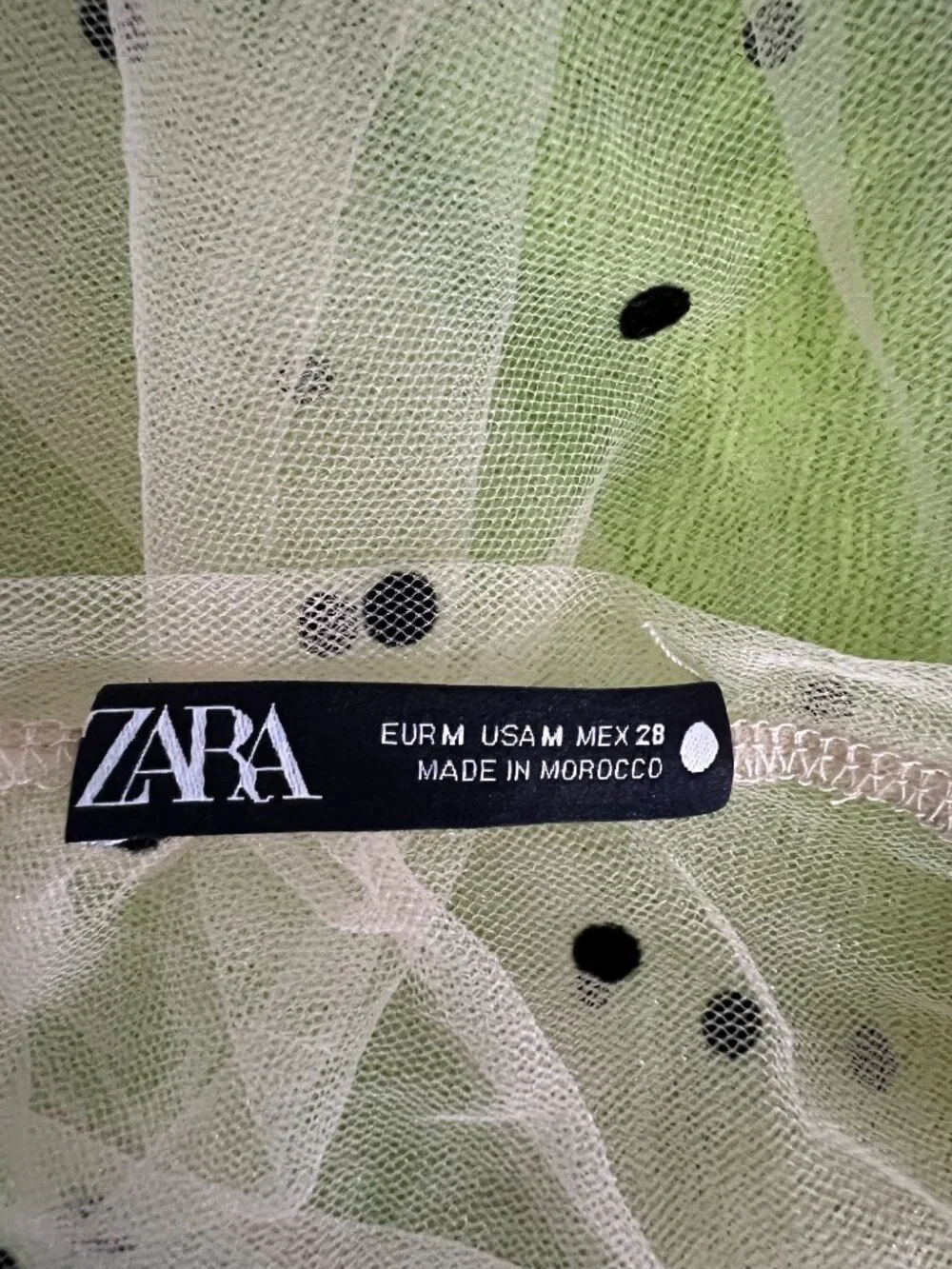 RARE Zara Sheer Polka Dot Mesh Top Emily In Paris Coquette Y2K Out Of Stock - Picture 7 of 9